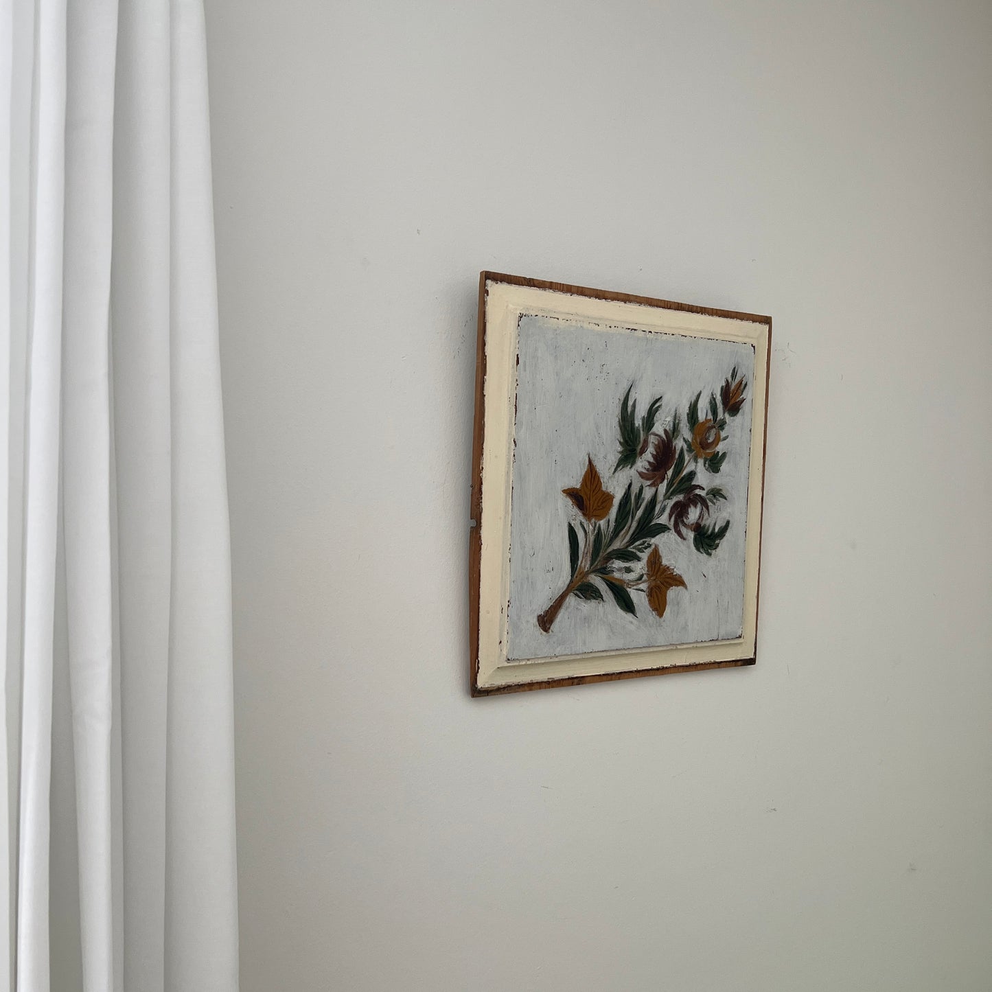 1800s Swedish Wooden Wall Painting