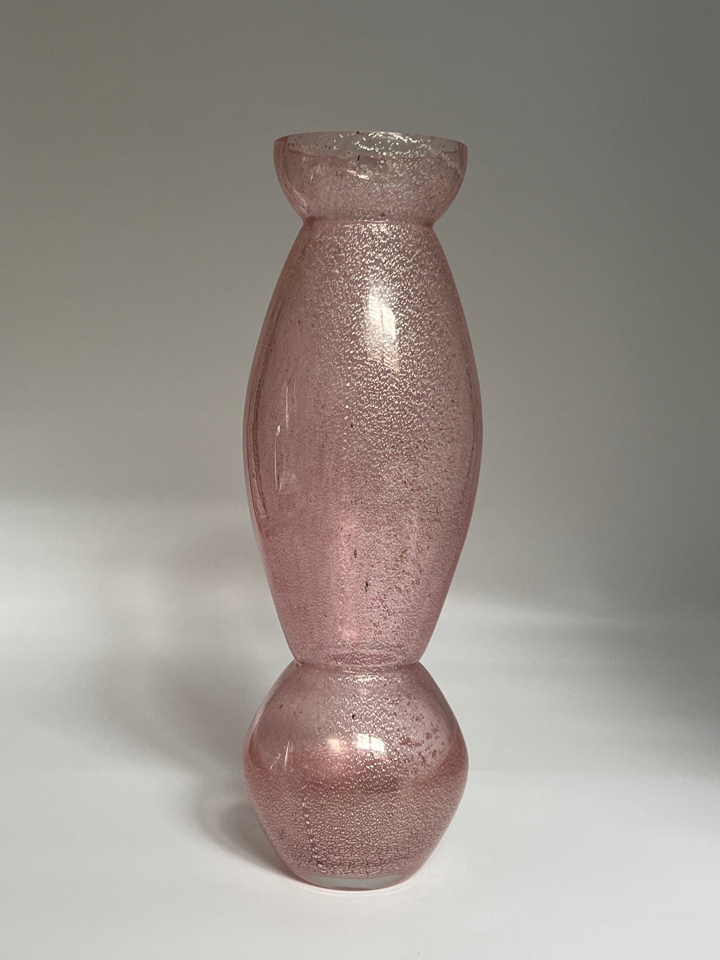 Pink & Silver Vintage Murano Vase