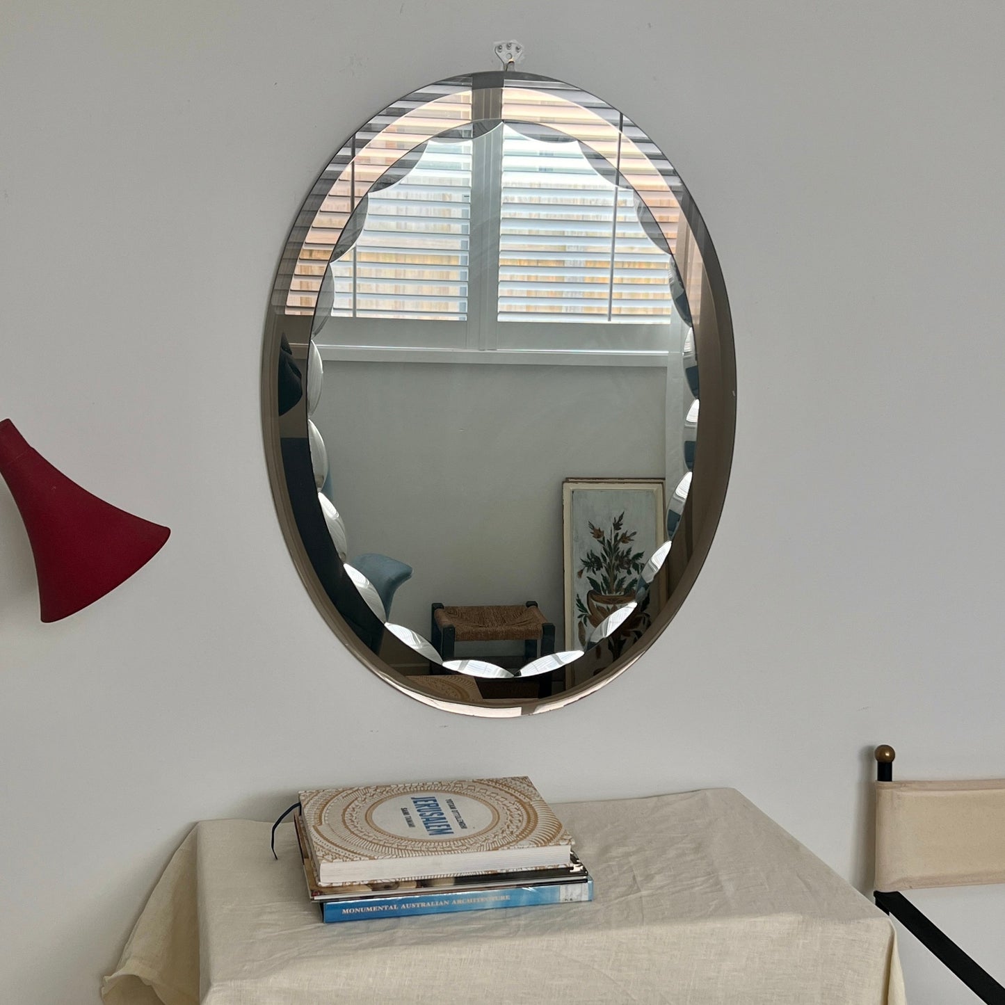 1960s Italian Scalloped Glass Mirror