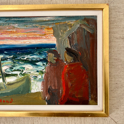 Men at Sea - Vintage Framed Oil by Einar Emland, Sweden