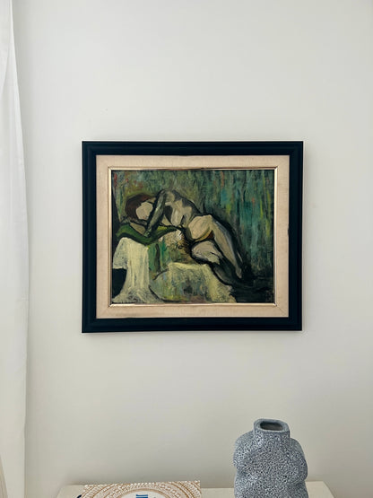 20th Century Spanish Nude Oil Painting