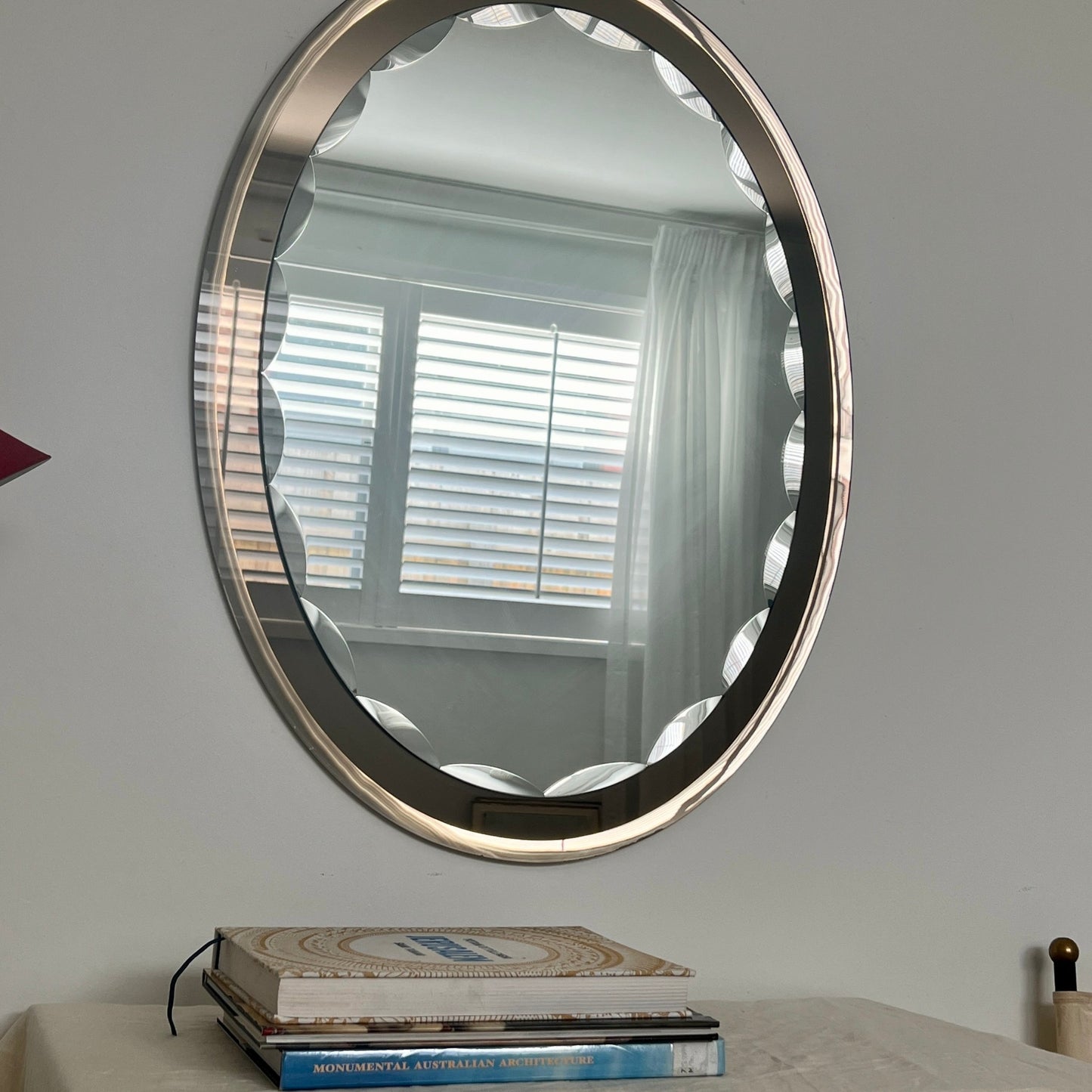 1960s Italian Scalloped Glass Mirror