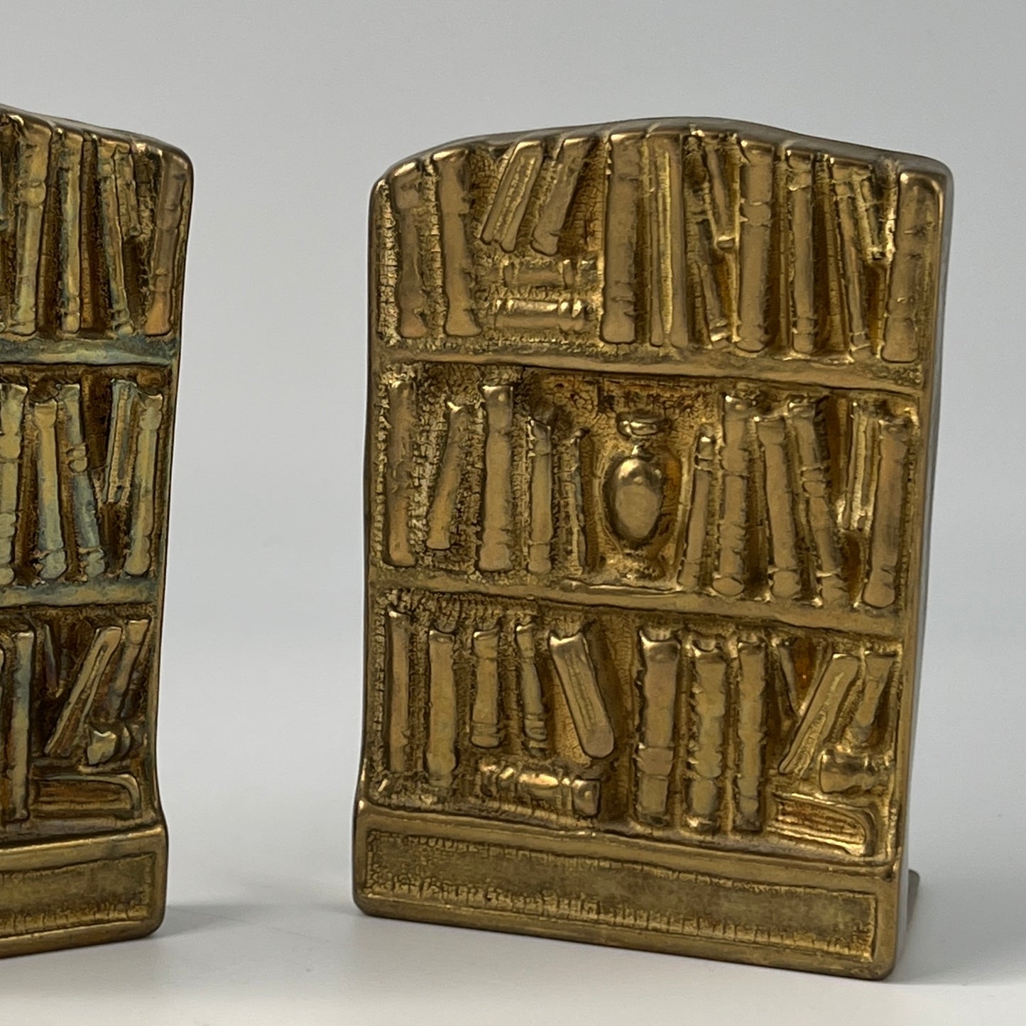 Brass Swedish Bookends With Embossed Detailing, c. 1960s