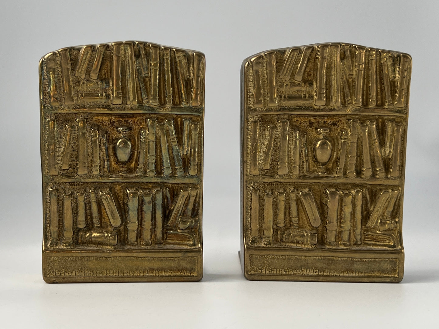 Brass Swedish Bookends With Embossed Detailing, c. 1960s