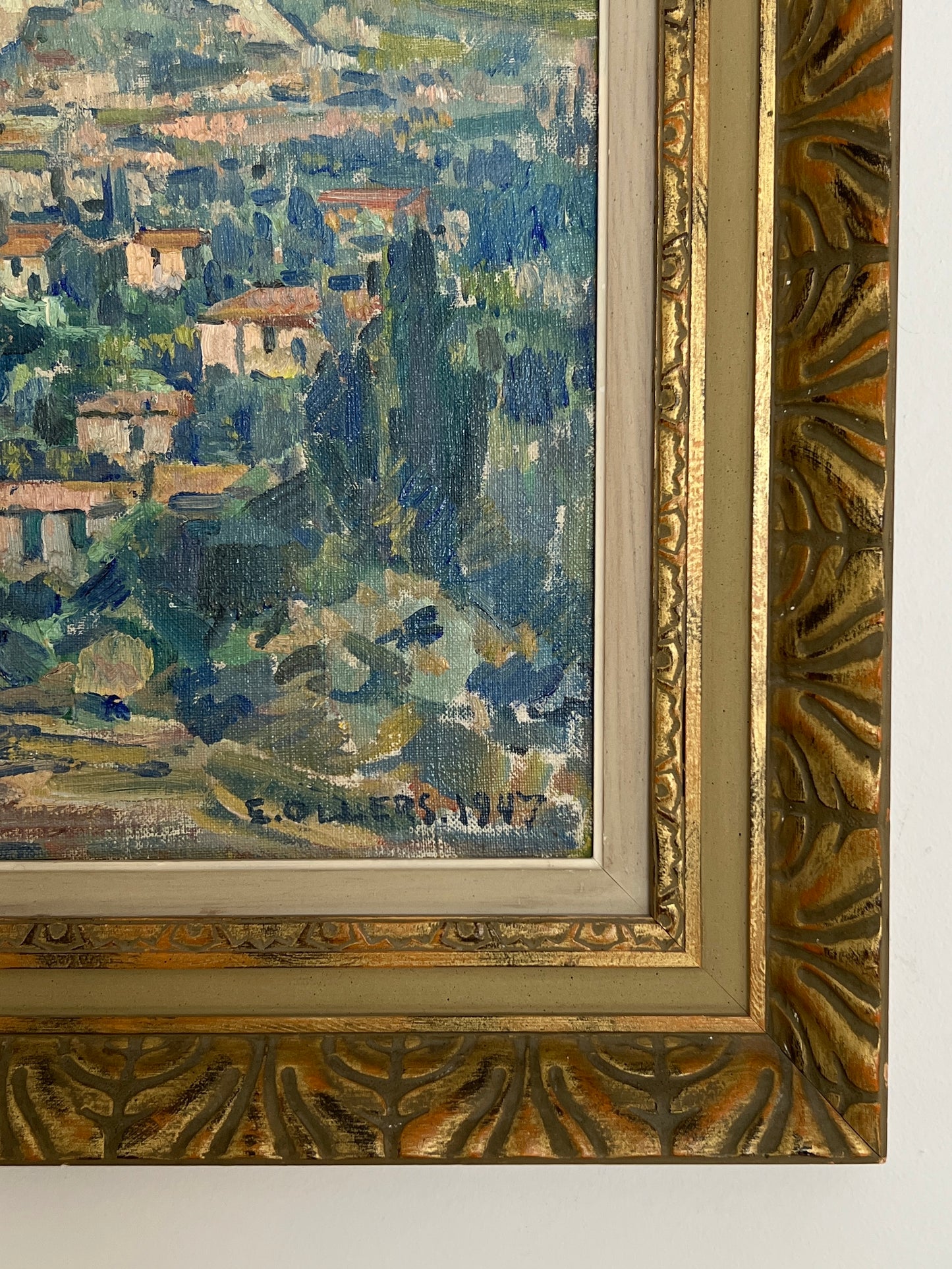 1947 Framed Oil Painting by Edvin Ollers