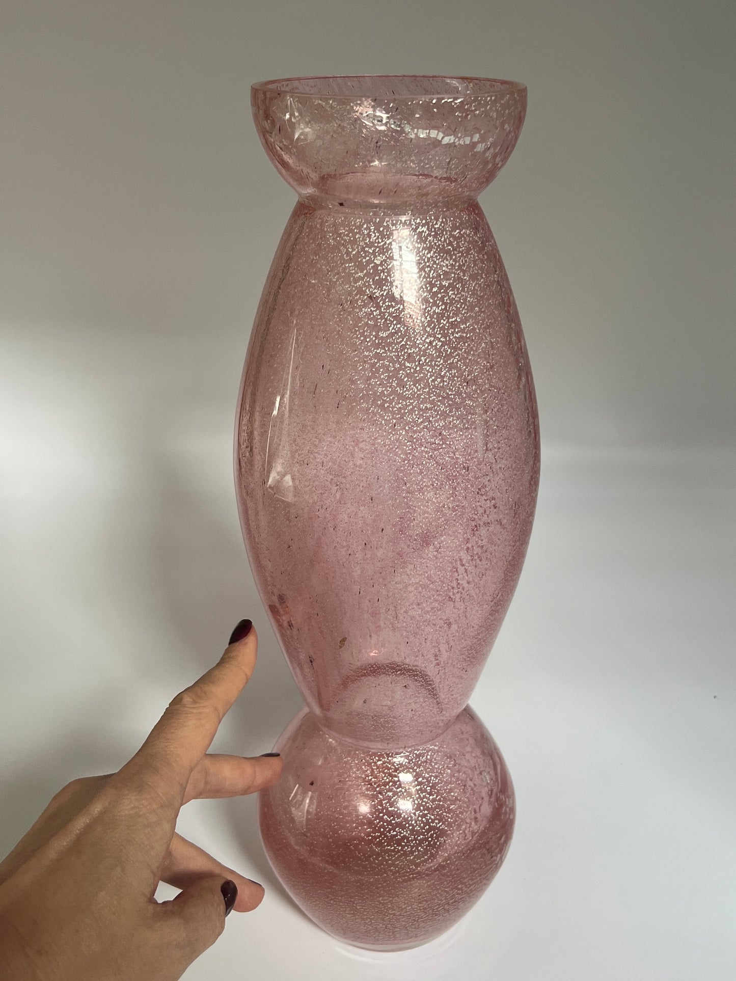 Pink & Silver Vintage Murano Vase