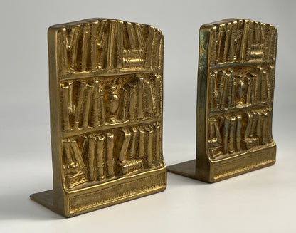 Brass Swedish Bookends With Embossed Detailing, c. 1960s