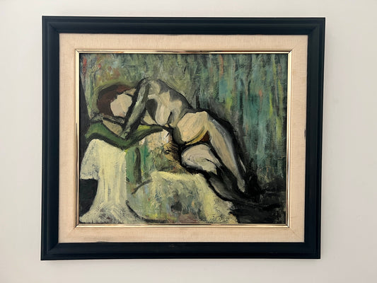 20th Century Spanish Nude Oil Painting