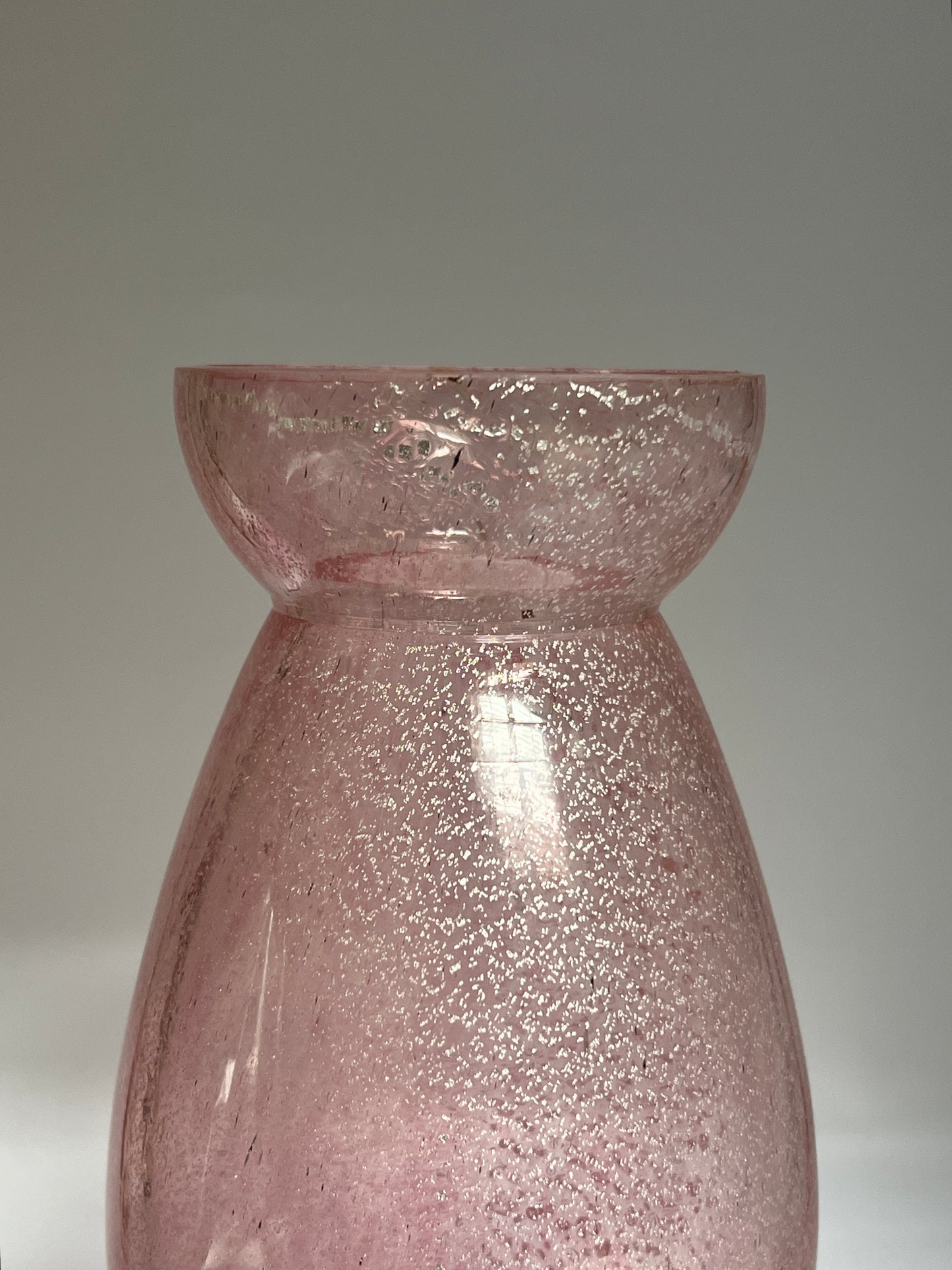 Pink & Silver Vintage Murano Vase