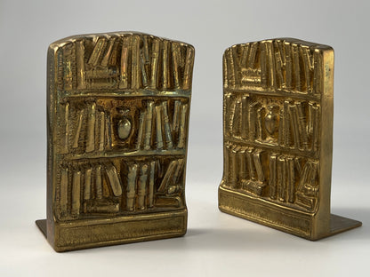 Brass Swedish Bookends With Embossed Detailing, c. 1960s