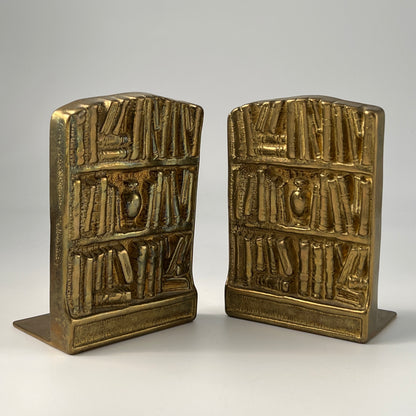 Brass Swedish Bookends With Embossed Detailing, c. 1960s