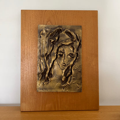 Vintage Bronze Bas-Relief by Ernesto Treccani, Italy