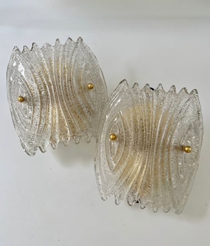 Vintage Handblown Swedish Sconces by RAF