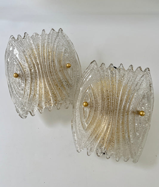 Vintage Handblown Swedish Sconces by RAF