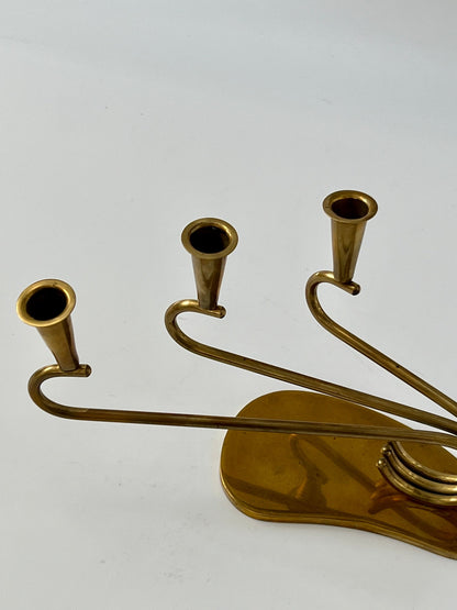 Vintage Brass Candelabra, Sweden