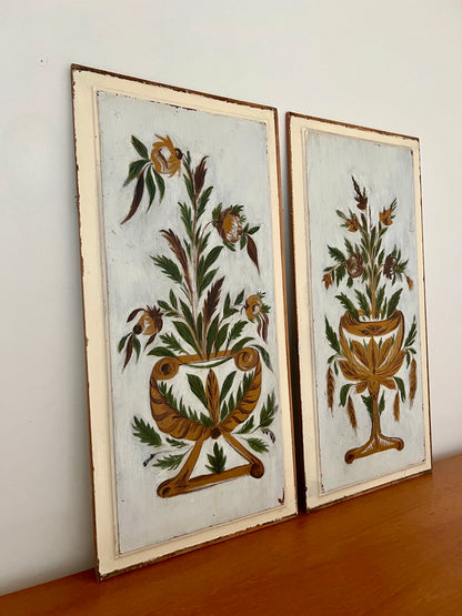 Pair of Large 1800s Decorative Wall Panels, Sweden