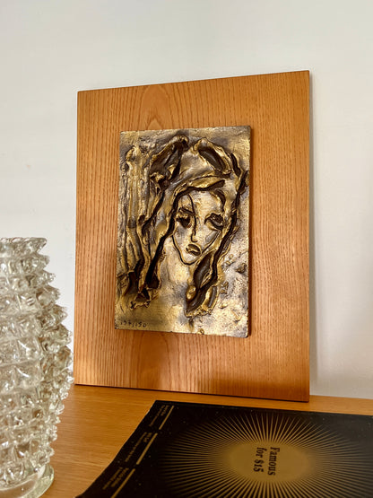 Vintage Bronze Bas-Relief by Ernesto Treccani, Italy