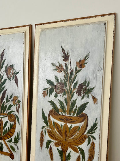 Pair of Large 1800s Decorative Wall Panels, Sweden