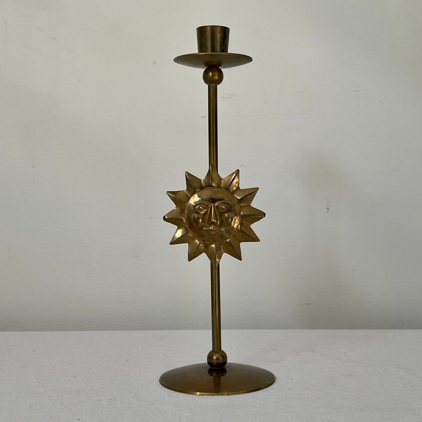 Vintage French Brass Candle Holder