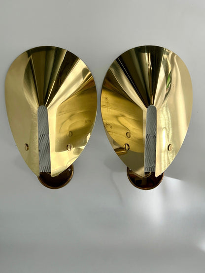 Pair of Vintage Brass Sconces by Aneta, Sweden