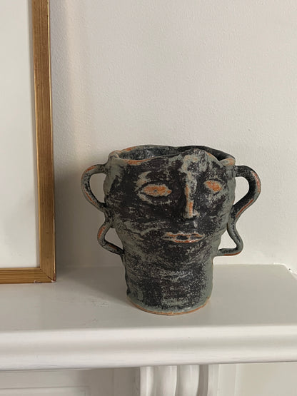 Vintage Ceramic Face Vessel by Annikki Hovisaari, Finland