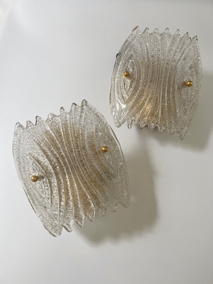 Vintage Handblown Swedish Sconces by RAF