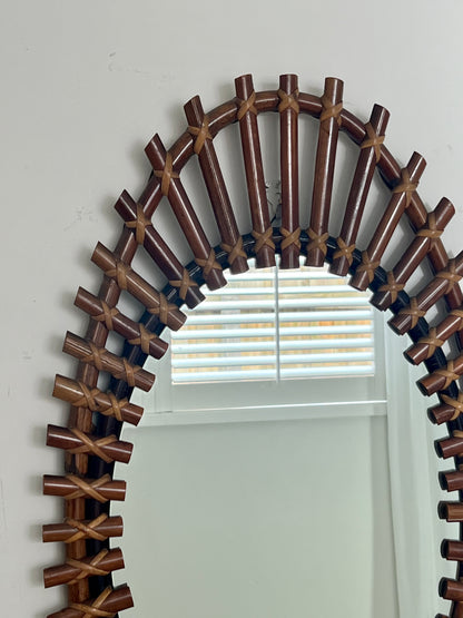 1960s Italian Bamboo Mirror by Bonacina