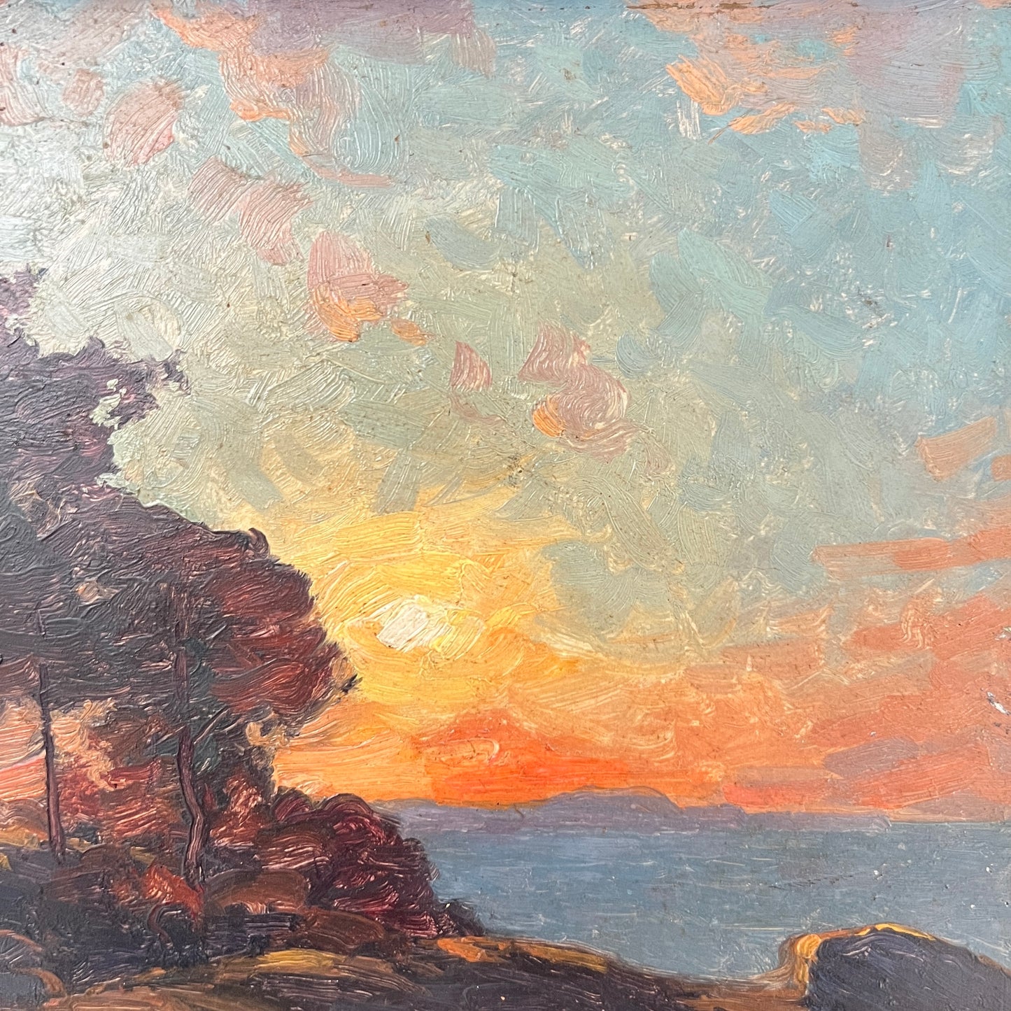 1922 Oil Painting by Valdemar Nyström, ‘Landscape at Dusk’