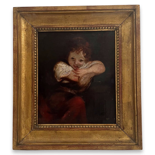 19th C. Danish Oil Portrait of a Child