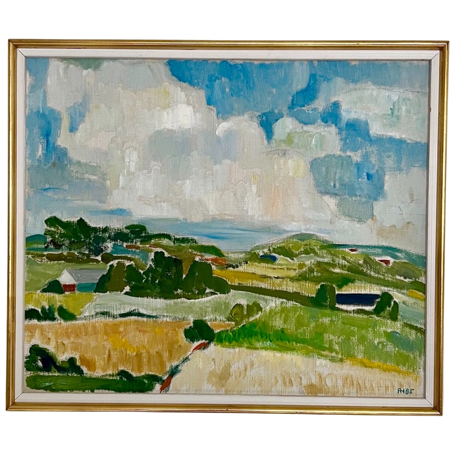 20th C. Pastoral Landscape With Clouds, Sweden