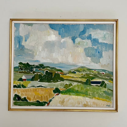 20th C. Pastoral Landscape With Clouds, Sweden