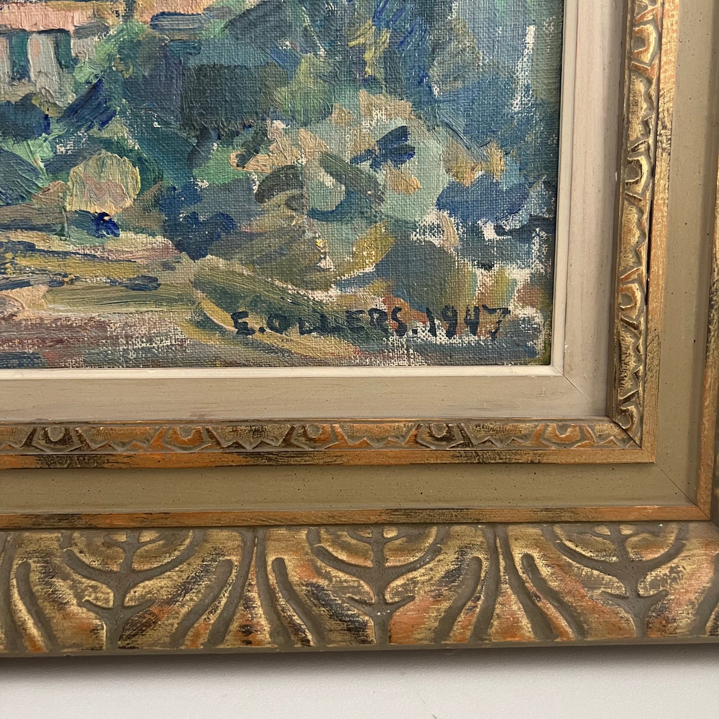 1947 Framed Oil Painting by Edvin Ollers