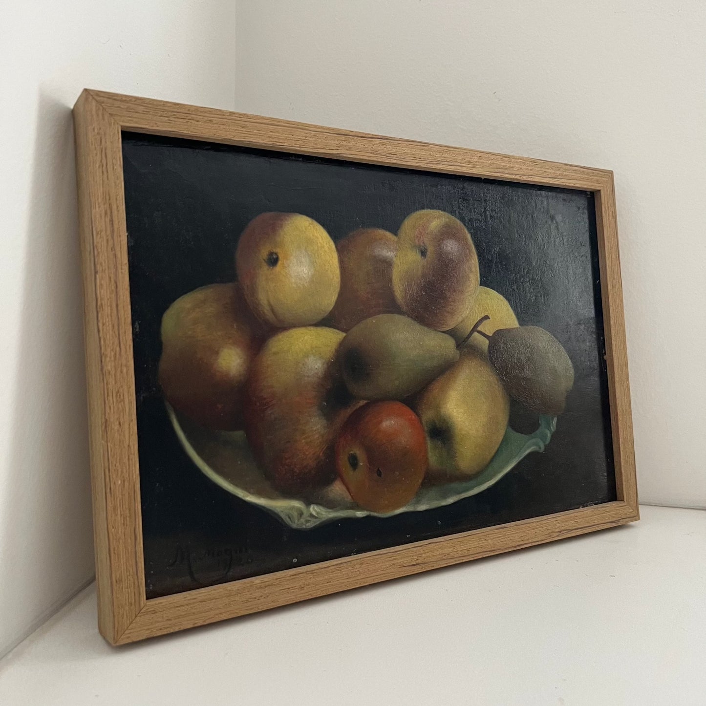 1920 Swedish Still Life by Magni Magnino in Raw Oak Frame