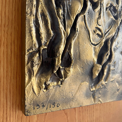 Vintage Bronze Bas-Relief by Ernesto Treccani, Italy