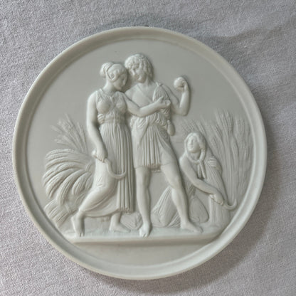 Set of Three Royal Copenhagen Bisque Relief Plaques