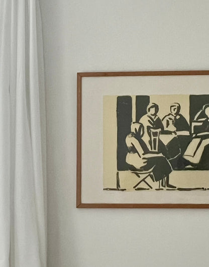 Original Signed Lithograph, ‘Women Talking' by Olle Nyman