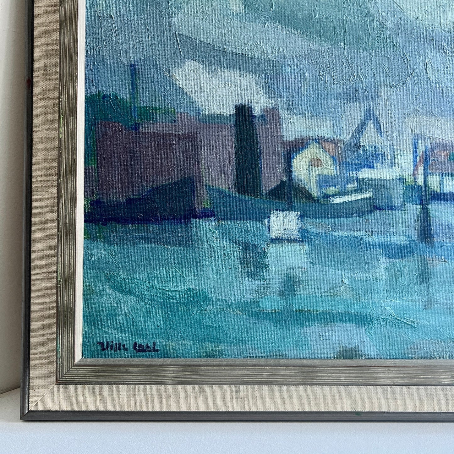 Blue Harbour Oil Painting, Sweden