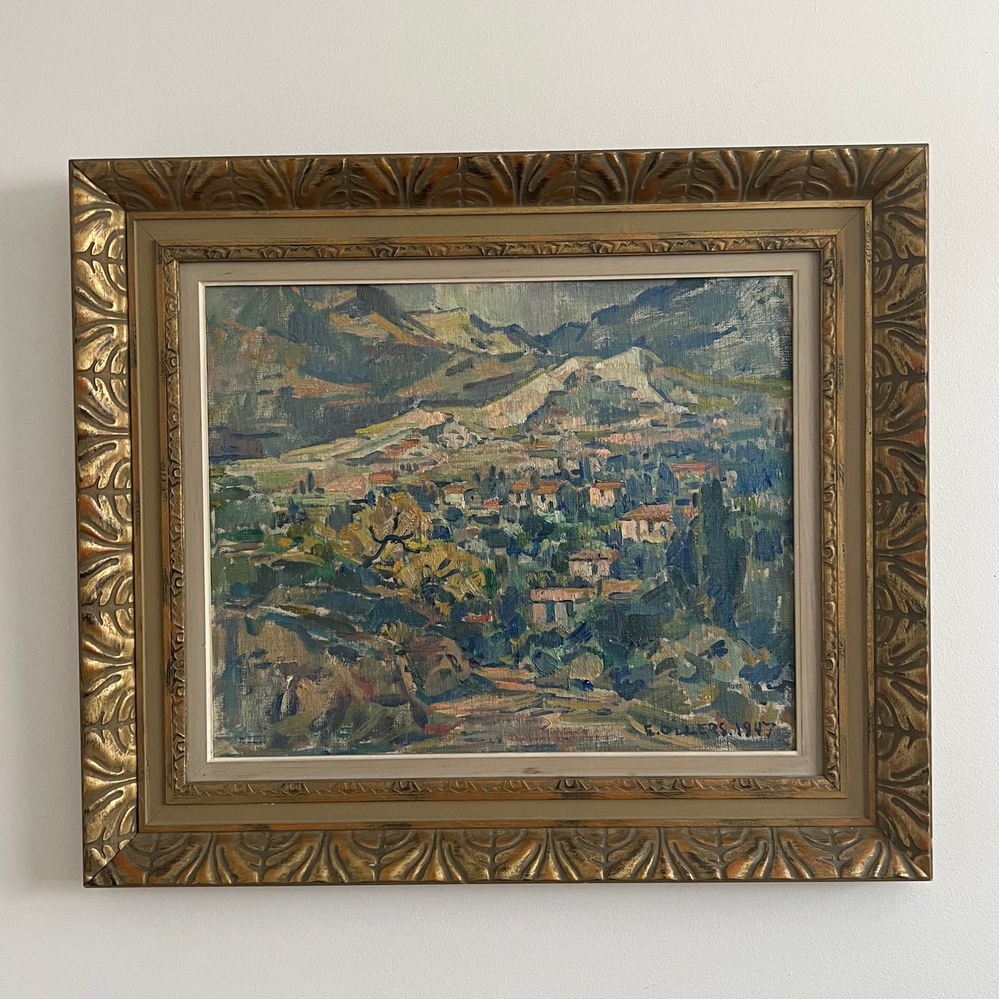 1947 Framed Oil Painting by Edvin Ollers