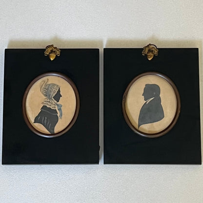 Pair of 1800s Silhouette Portraits, UK