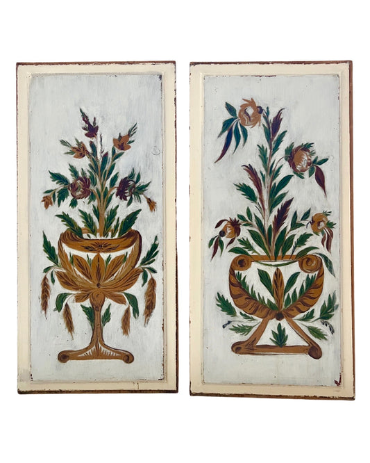 Pair of Large 1800s Decorative Wall Panels, Sweden