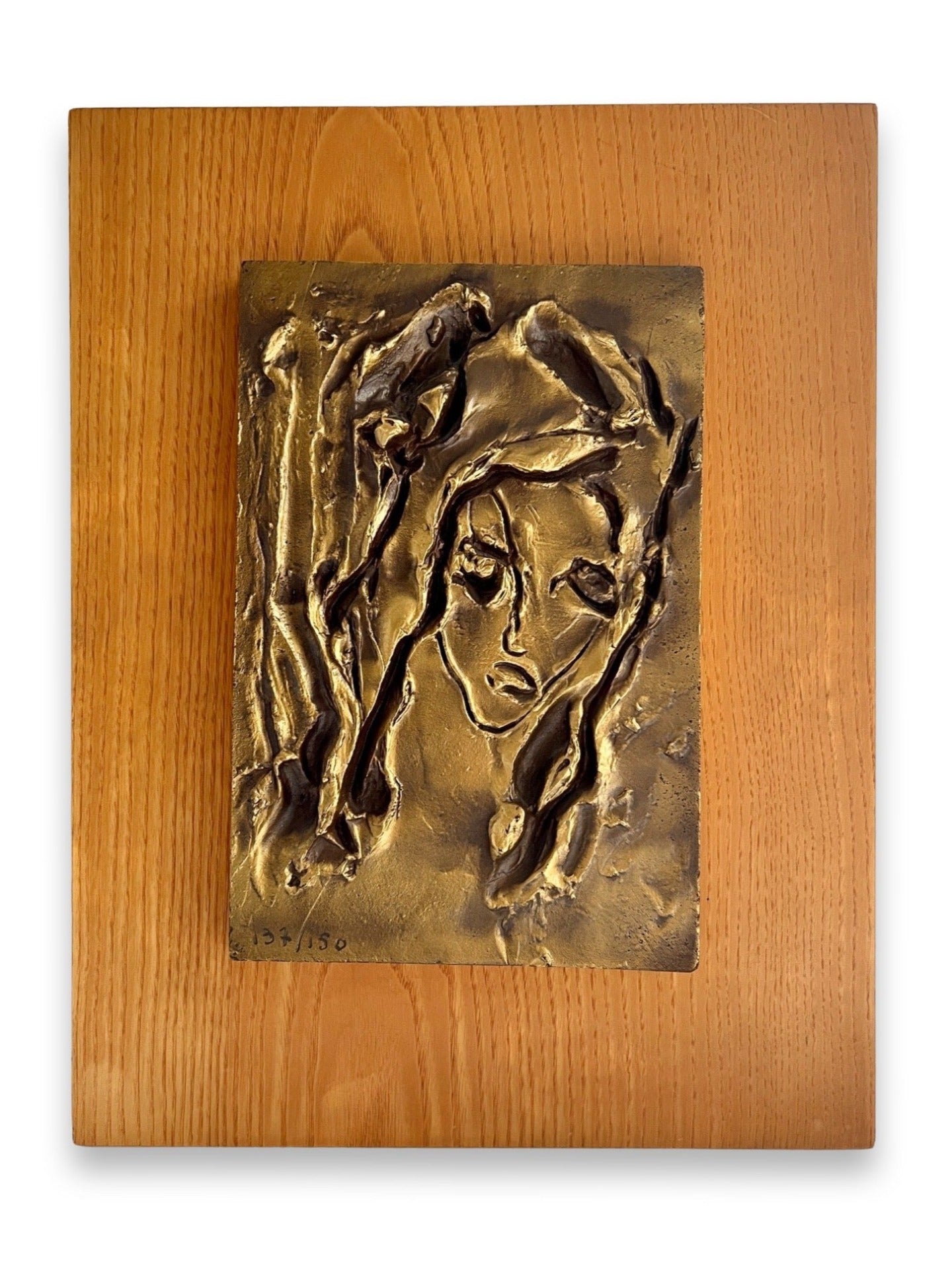 Vintage Bronze Bas-Relief by Ernesto Treccani, Italy