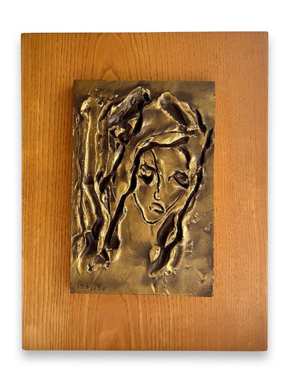 Vintage Bronze Bas-Relief by Ernesto Treccani, Italy