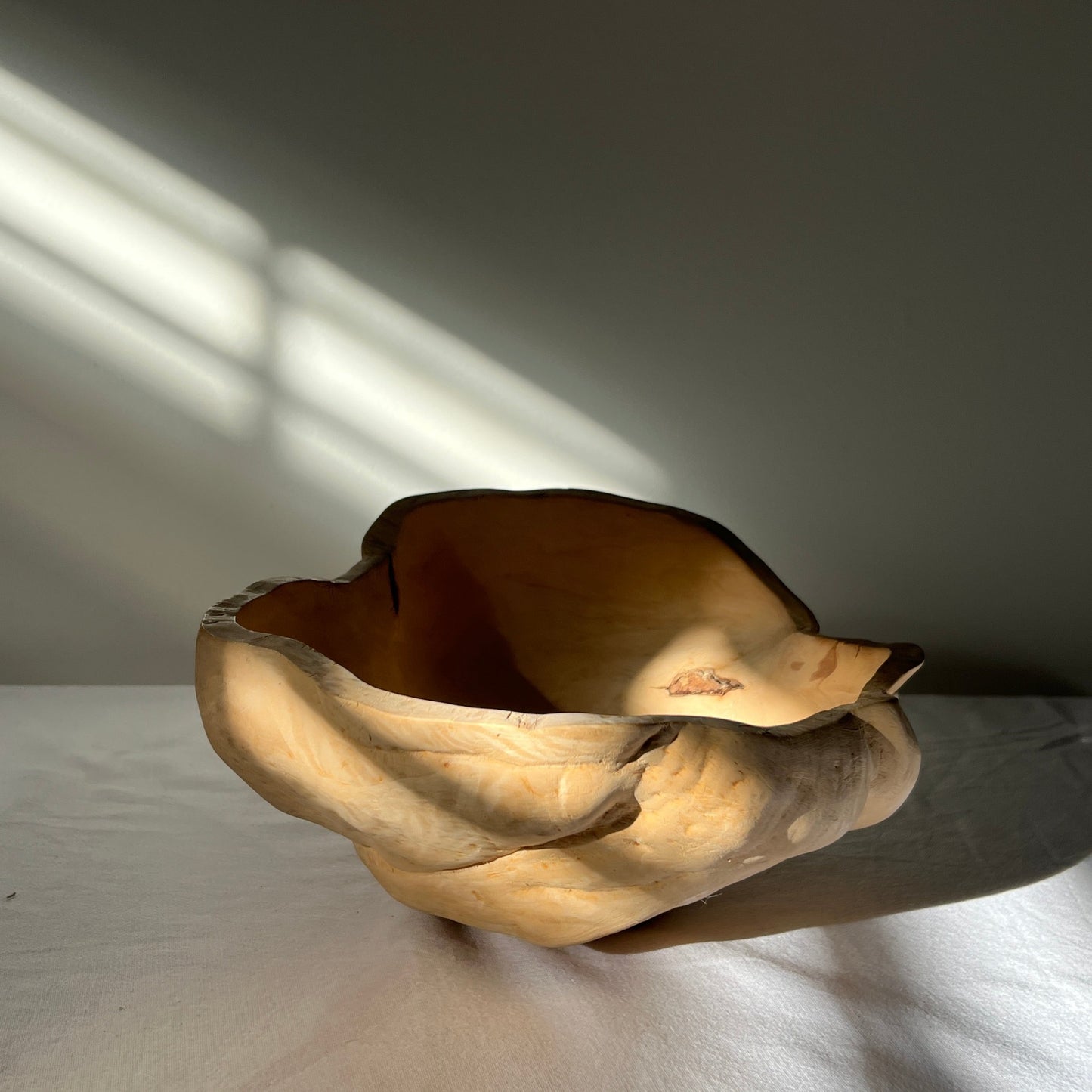 Large Pale Birchwood-Burl Bowl, Sweden