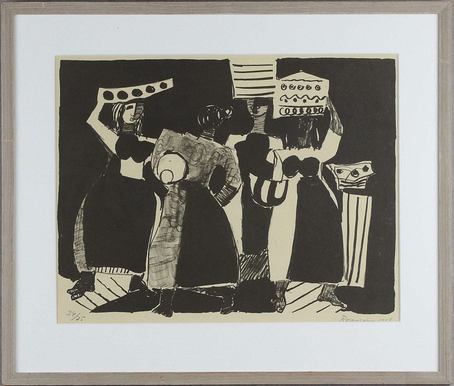 1958 Original Signed Lithograph by Lennart Rosensohn